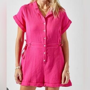 Day + Moon Pink Romper - Size M